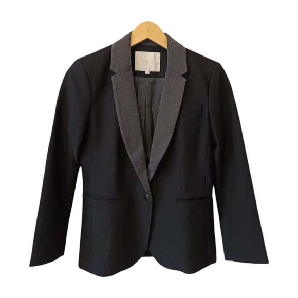 Maje Black Single Breasted One Button Blazer Size Large - Picture 1 of 10